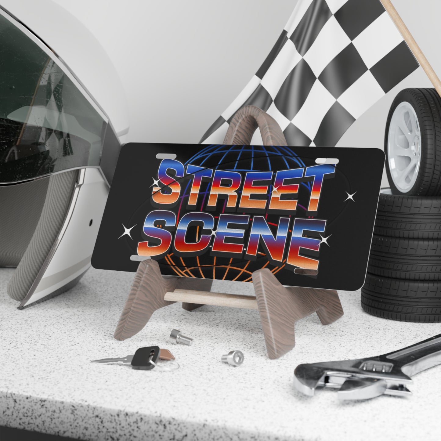 STREET SCENE RETRO VANITY PLATE