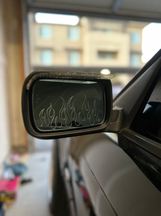 FLAME OUTLINE MIRROR STICKER